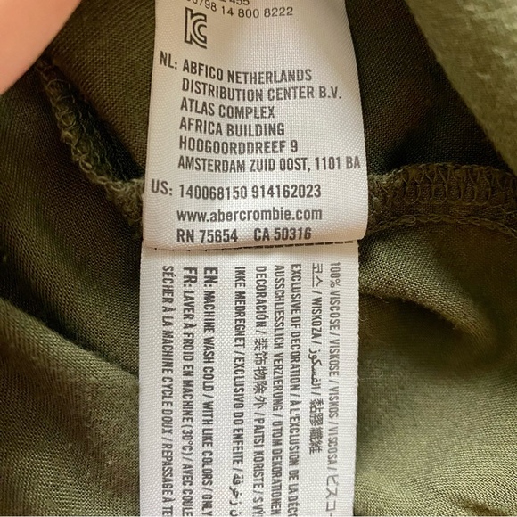 Abercrombie & Fitch - Long-Sleeve Utility Dress - Olive Green - Small - Picture 11 of 12
